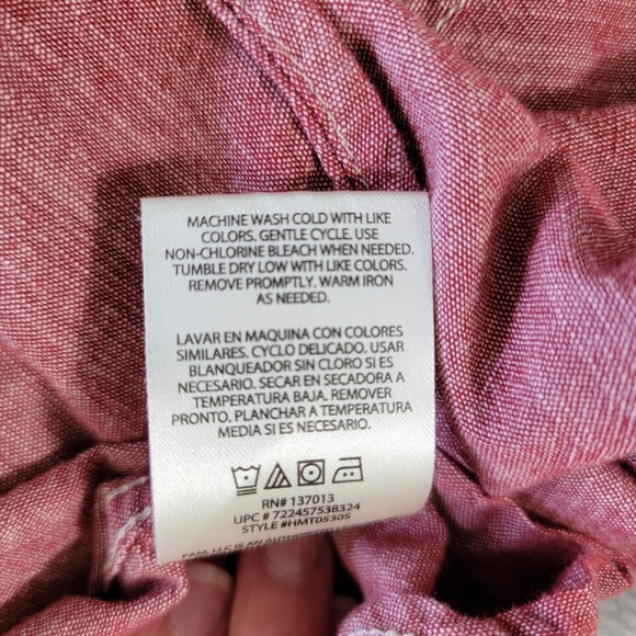 Woolrich Men’s Short Sleeve Shirt Red Size XL Button Up Classic Fit 100% Cotton - Picture 8 of 10